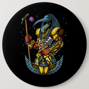Thoth Egyptian God Ankh Scarab Altes Symbol Button