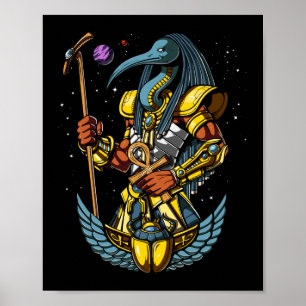 Thoth Egyptian God Ankh Scarab Altes Symbol Poster