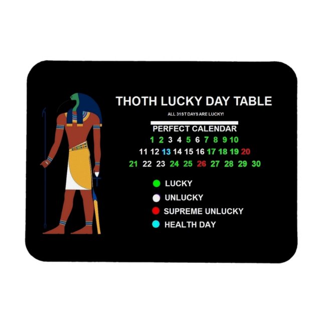 THOTH LUCKY DAY TABLE MAGNET (Horizontal)