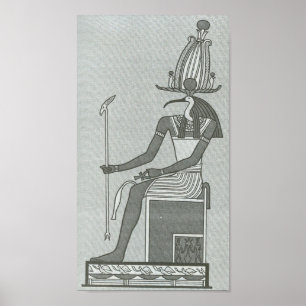 Thoth sitzt auf seinem Thronportfolio Poster