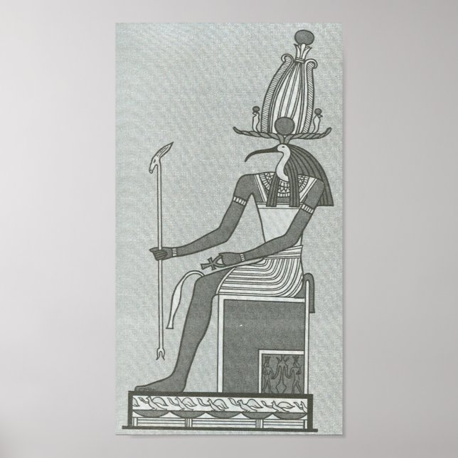 Thoth sitzt auf seinem Thronportfolio Poster (Vorne)