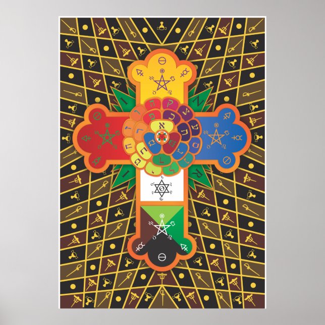 "Thoth Tarot" Rose Cross Lamen Poster