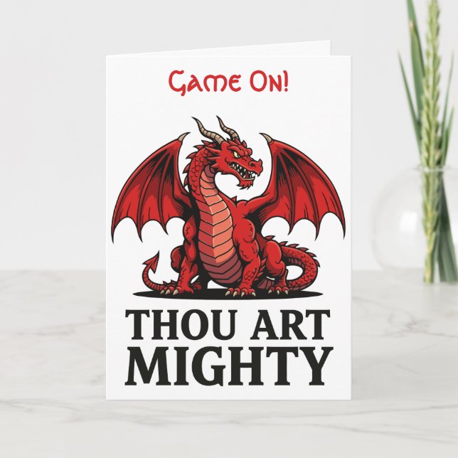 Thou Art Mighty Red Dragon Karte (Vorderseite)