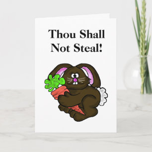 Thou Shall Not Steal Funny Easter Card Feiertagskarte