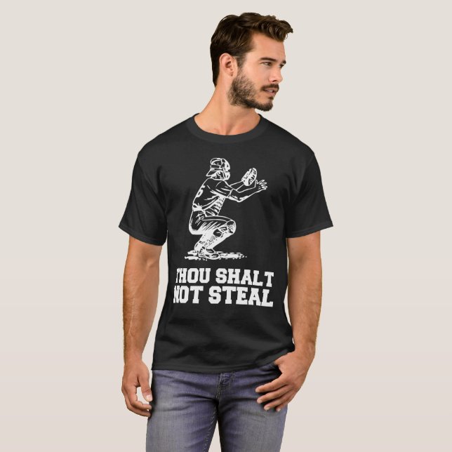 Thou Shalt Baseball-Fänger-Witz-T - Shirt nicht (Vorne ganz)