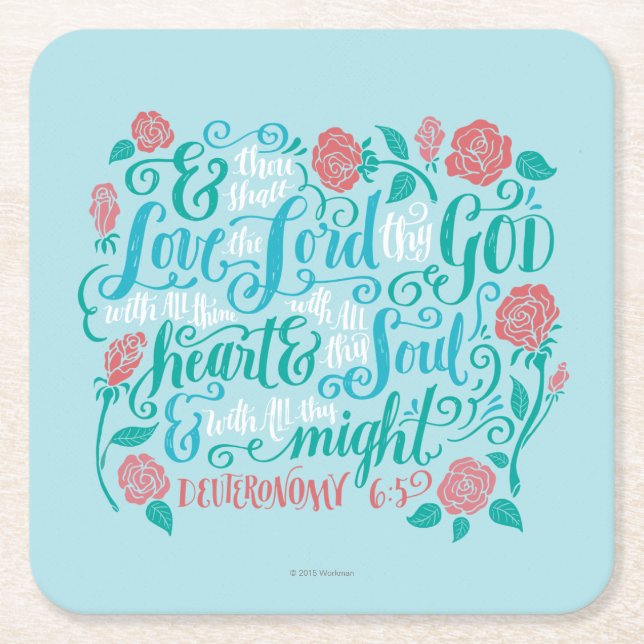 Thou Shalt Liebe der Lord thy Gott Rechteckiger Pappuntersetzer (Vorderseite)