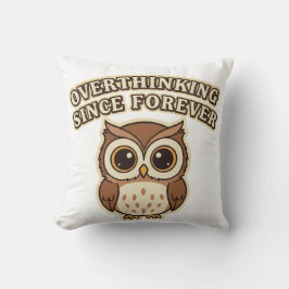 Thoughtful Retro Owl Square Comfort Pillow Kissen