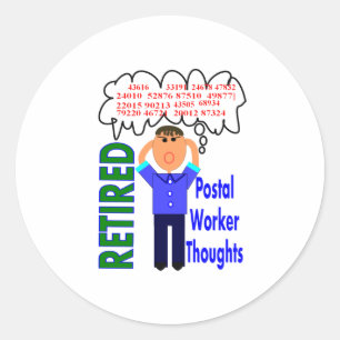"Thoughts" - Funny Zip-Codes für veraltete Postarb Runder Aufkleber
