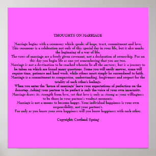 THOUGHTS ON MARRIAGE POSTER