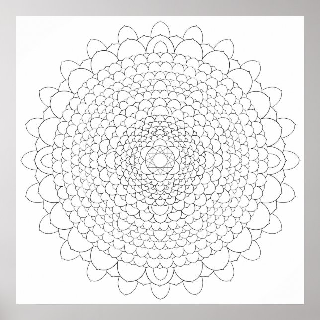 Thousand Petal Lotus Mandala Poster (Vorne)
