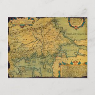 Thraciae Veteris Typvs Map von Abraham Ortelius Postkarte
