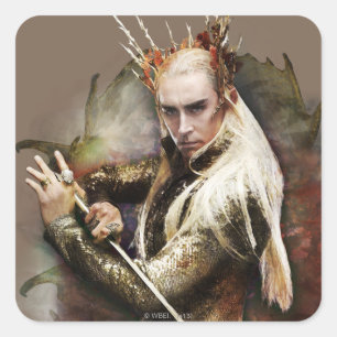Thranduil mit Schwert Quadratischer Aufkleber