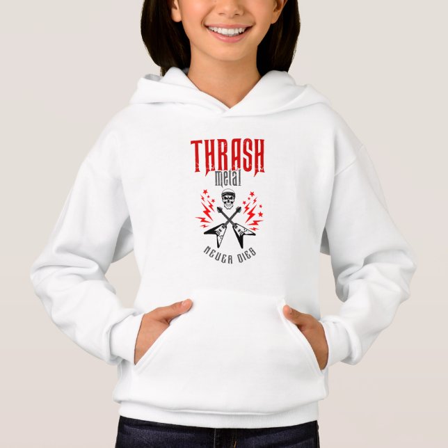 Thrash Metal stirbt nie Hoodie (Vorderseite)