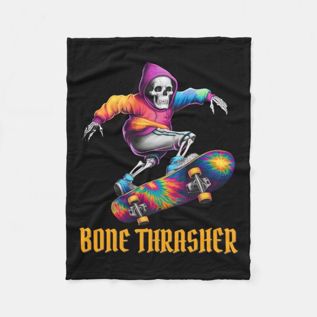 Thrasher Skeleton Halloween-Kostüm Fleecedecke (Vorderseite)