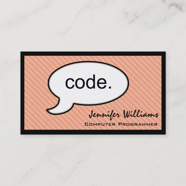 Thread Cloud Code Programmer Business Card Visitenkarte (Vorderseite)