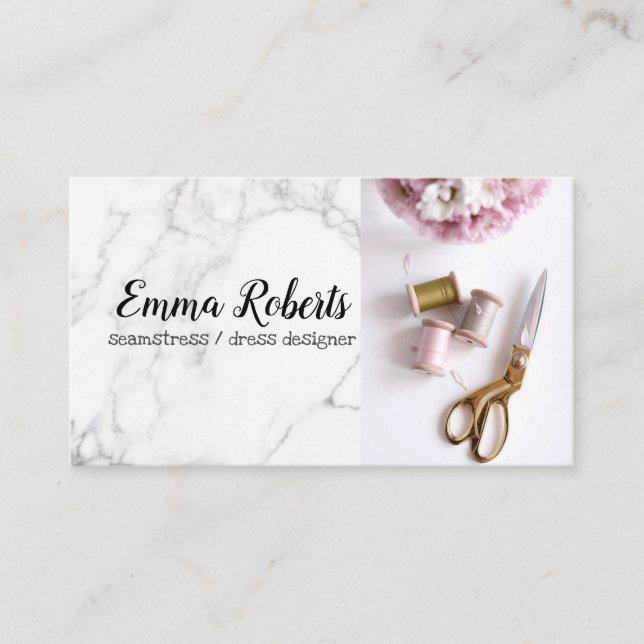 Thread Reels | Seamstress Business Card Visitenkarte (Vorderseite)