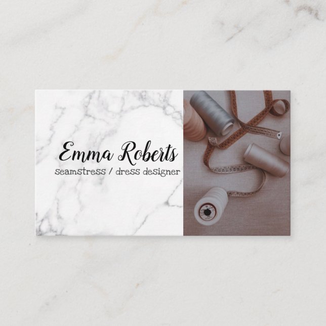 Thread Reels | Seamstress Business Card Visitenkarte (Vorderseite)