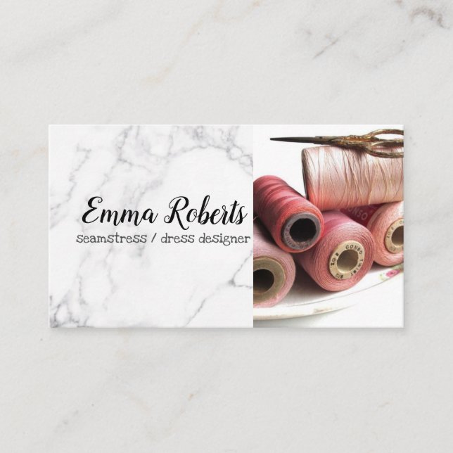 Thread Reels | Seamstress Business Card Visitenkarte (Vorderseite)