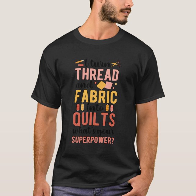 Thread und Gewebe in Quilts Quilter Quilter Qui T-Shirt (Vorderseite)