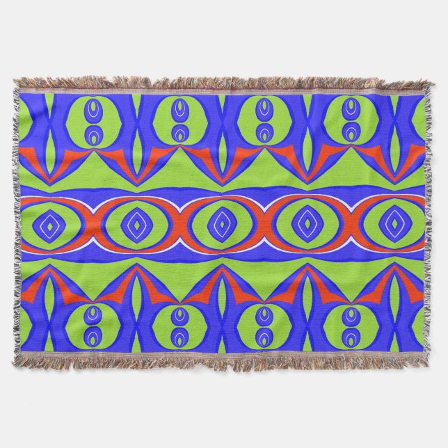 Threadblanket Modernes, grünes, blaues Stoffmuster Decke (Vorderseite)