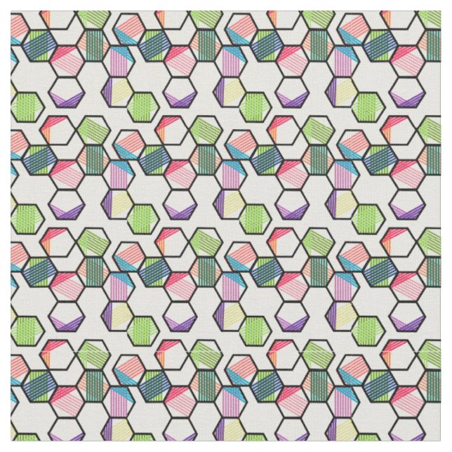 Threaded Hexagons Stoff (Nahaufnahme)