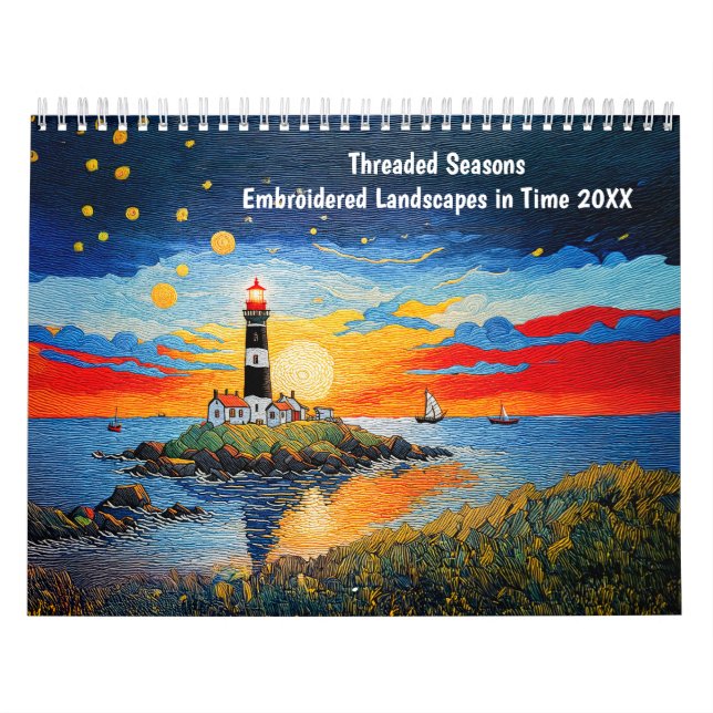 Threaded Seasons – Embroidered Landscapes in Time Kalender (Titelbild)