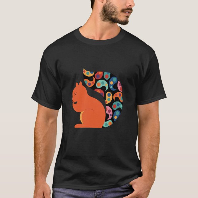 Threadless Andy Westface Paisley Eichhörnchen Graf T-Shirt (Vorderseite)