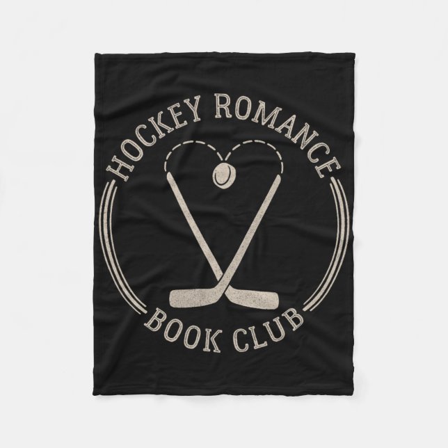 Threadless Grauer Himmel Chai Hockey Romance Buchc Fleecedecke (Vorderseite)