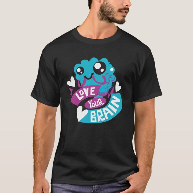 Threadless I Heart Guts Love Your Brain Grafik T-Shirt (Vorderseite)