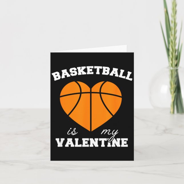 Threadrock Basketball Ist Mein Valentine - Damen U Karte (Vorderseite)