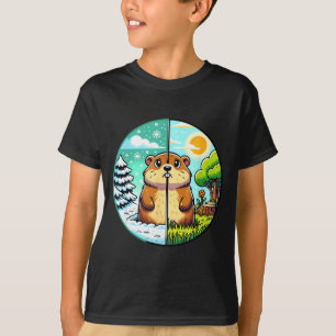 Threadrock Winter oder Frühling Tag des Murmeltier T-Shirt