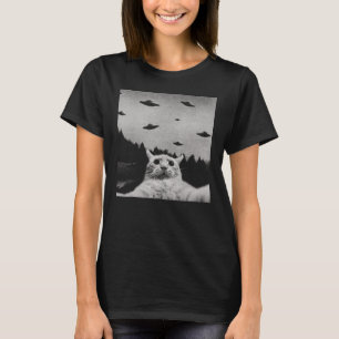 ThreadWeird Alien Cat UFO T - Shirt - Classic Fit,
