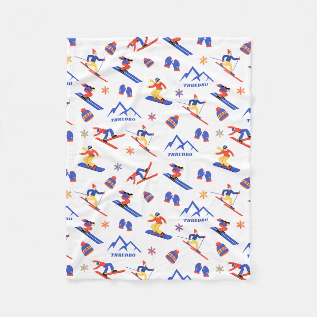 Thredbo Australia Ski Snowboard Muster Fleecedecke (Vorderseite)