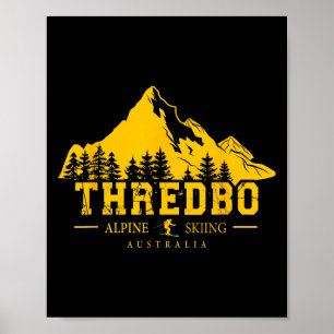 Thredbo Snowy Mountains Australien Skiort Souve Poster