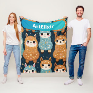 Three Alpaca Llama Fleecedecke