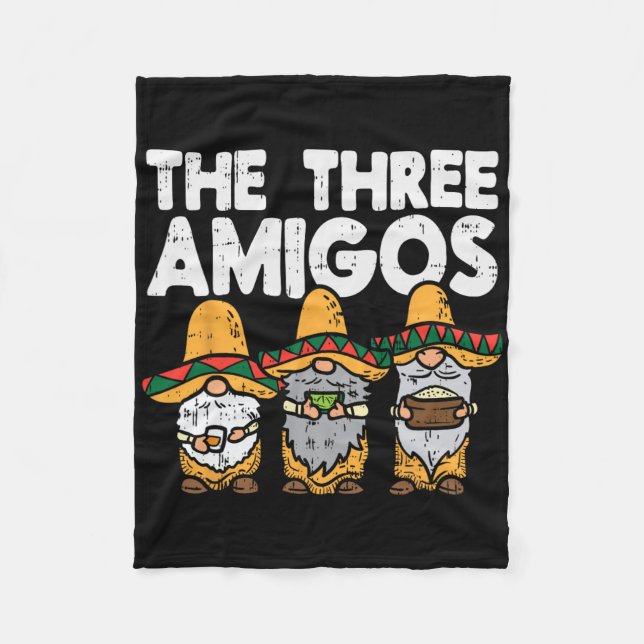 Three Amigos Mexican Gnomes Niedlich Cinco De Mayo Fleecedecke (Vorderseite)