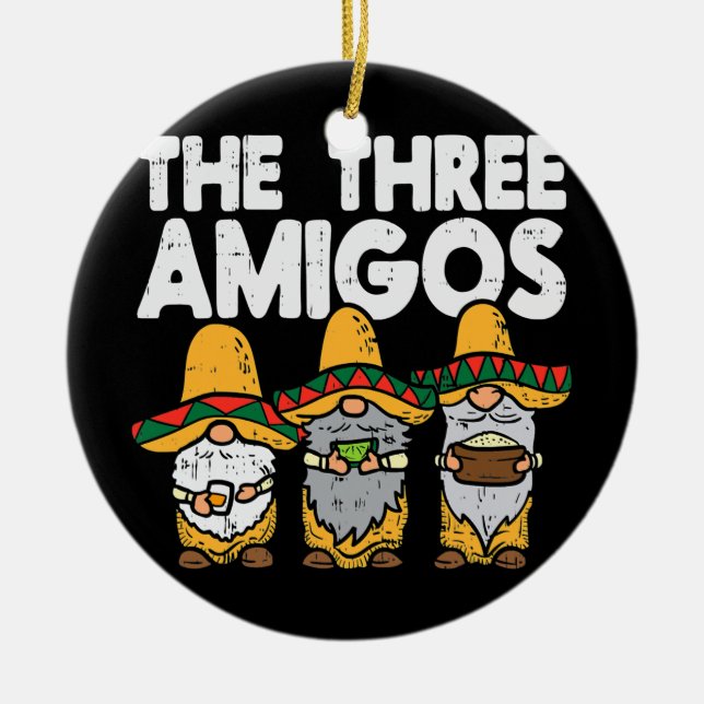 Three Amigos Mexican Gnomes Niedlich Cinco De Mayo Keramik Ornament (Vorne)
