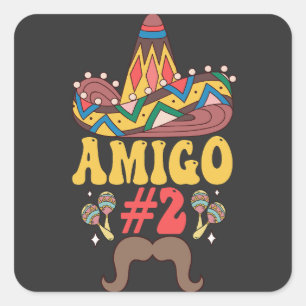 Three Amigos Mexiko Funny Matching Cinco De Mayo Quadratischer Aufkleber