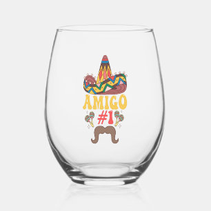 Three Amigos Mexiko Funny Matching Cinco De Mayo Weinglas Ohne Stiel