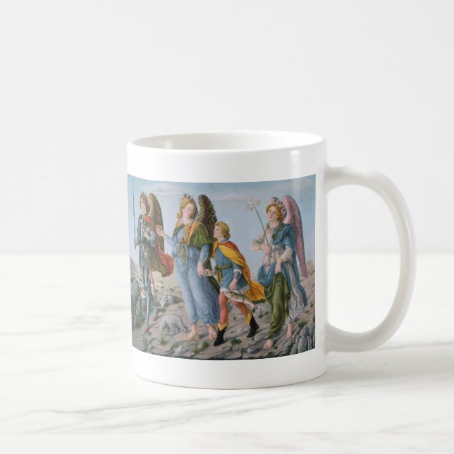 Three Archangels und Tobias (M 017) Kaffeetasse (Rechts)