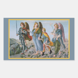 Three Archangels und Tobias (M 017) Rechteckiger Aufkleber