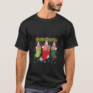 Three Basenji Dog in Socken Ugly Weihnachtssüßer T-Shirt