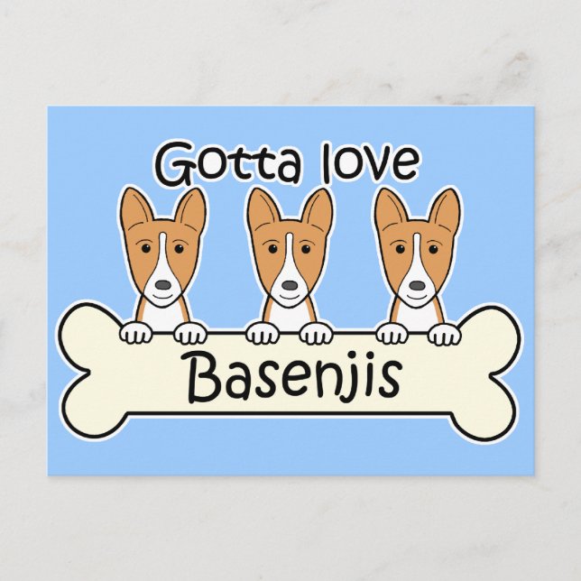 Three Basenjis Postkarte (Vorderseite)