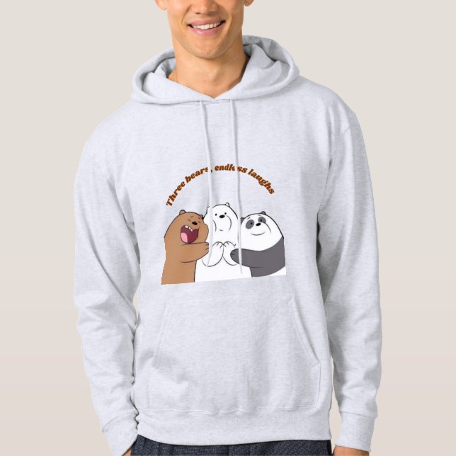 Three Bears Fun – Cute Clothing Design Hoodie (Vorderseite)