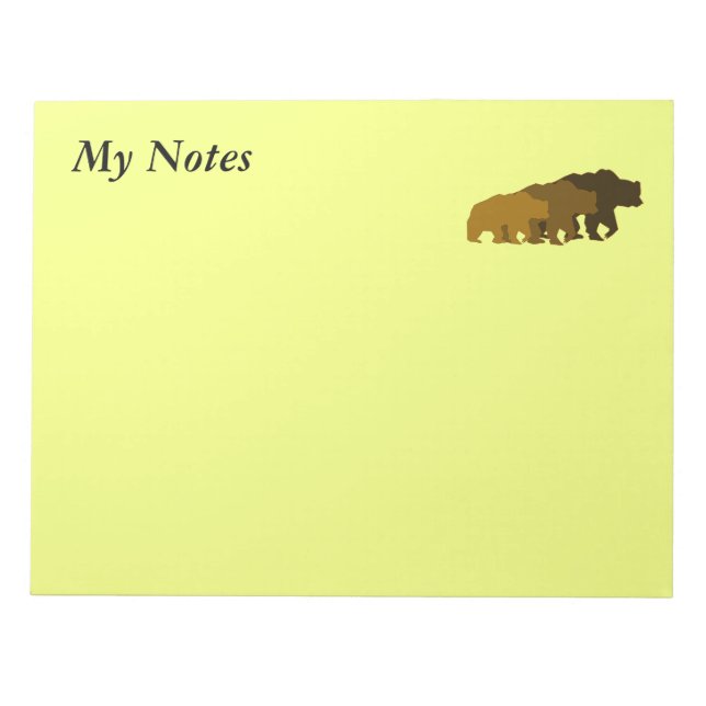 Three Bears Notepad Notizblock (Vorderseite)