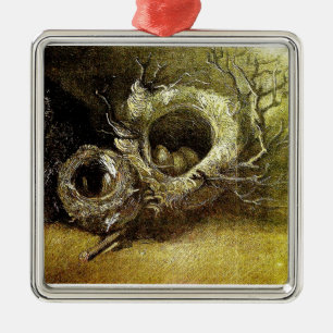 Three Birds' Nests Van Gogh Fine Art Ornament Aus Metall