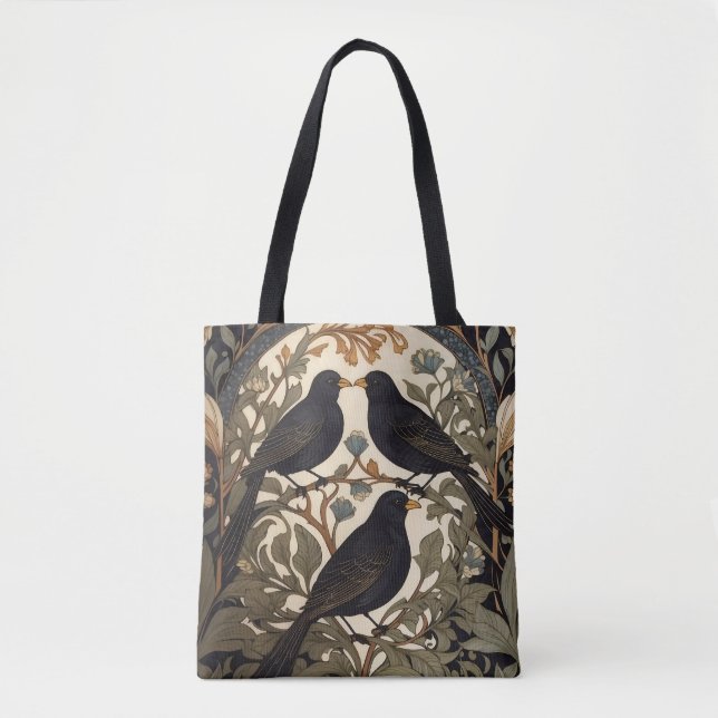 Three Black Birds William Morris Inspiriert (Vorderseite)