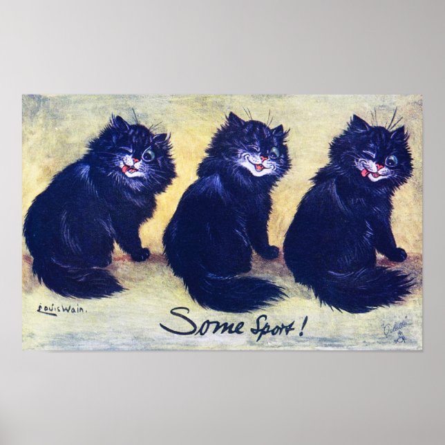 Three Black Cats, Louis Wain Poster (Vorne)