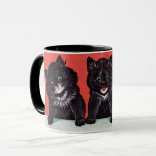 Three Black Kittens Painting von Louis Wain Tasse