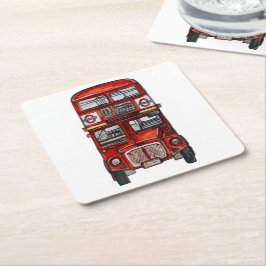 Three Buses Rechteckiger Pappuntersetzer